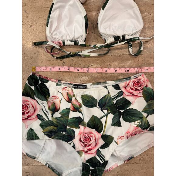 Dolce & Gabbana Swimwear Two Piece High Waist Bikini Set Floral Print - Picture 10 of 11